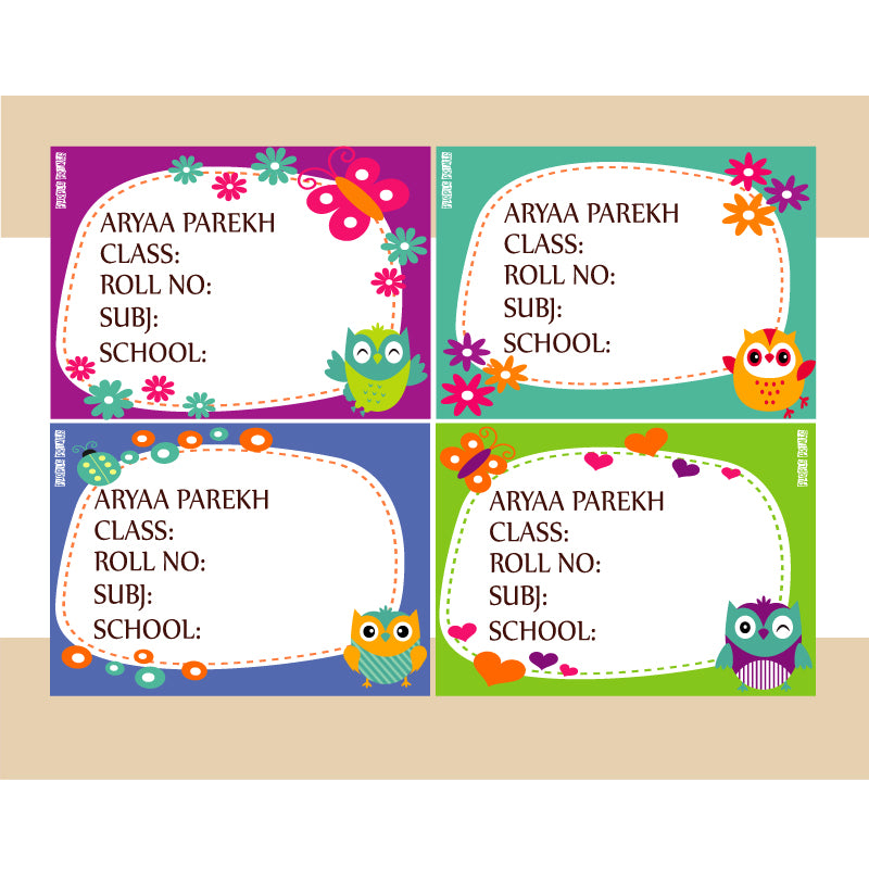 Personalised School Book Labels - Pack of 36