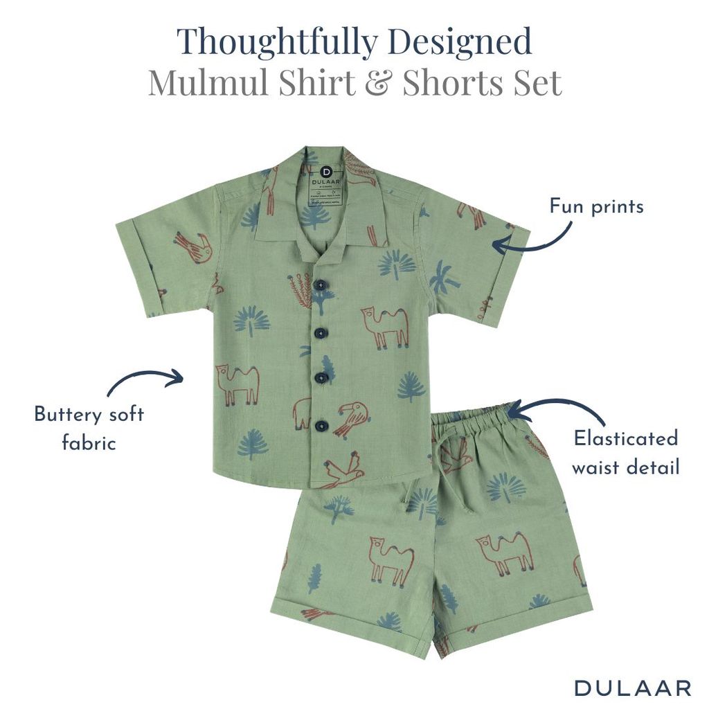 Mulmul Shirt & Shorts Set
