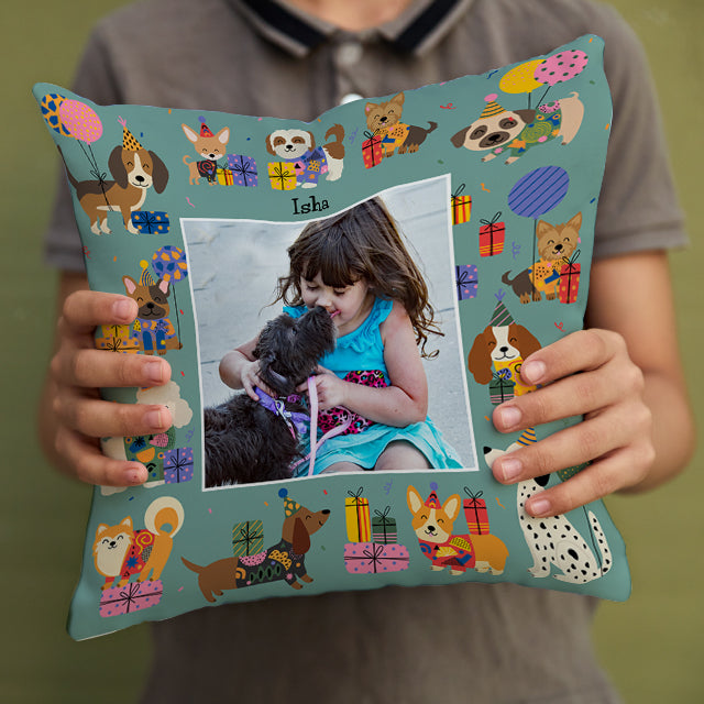 Personalised Photo Cushions - Paw Party