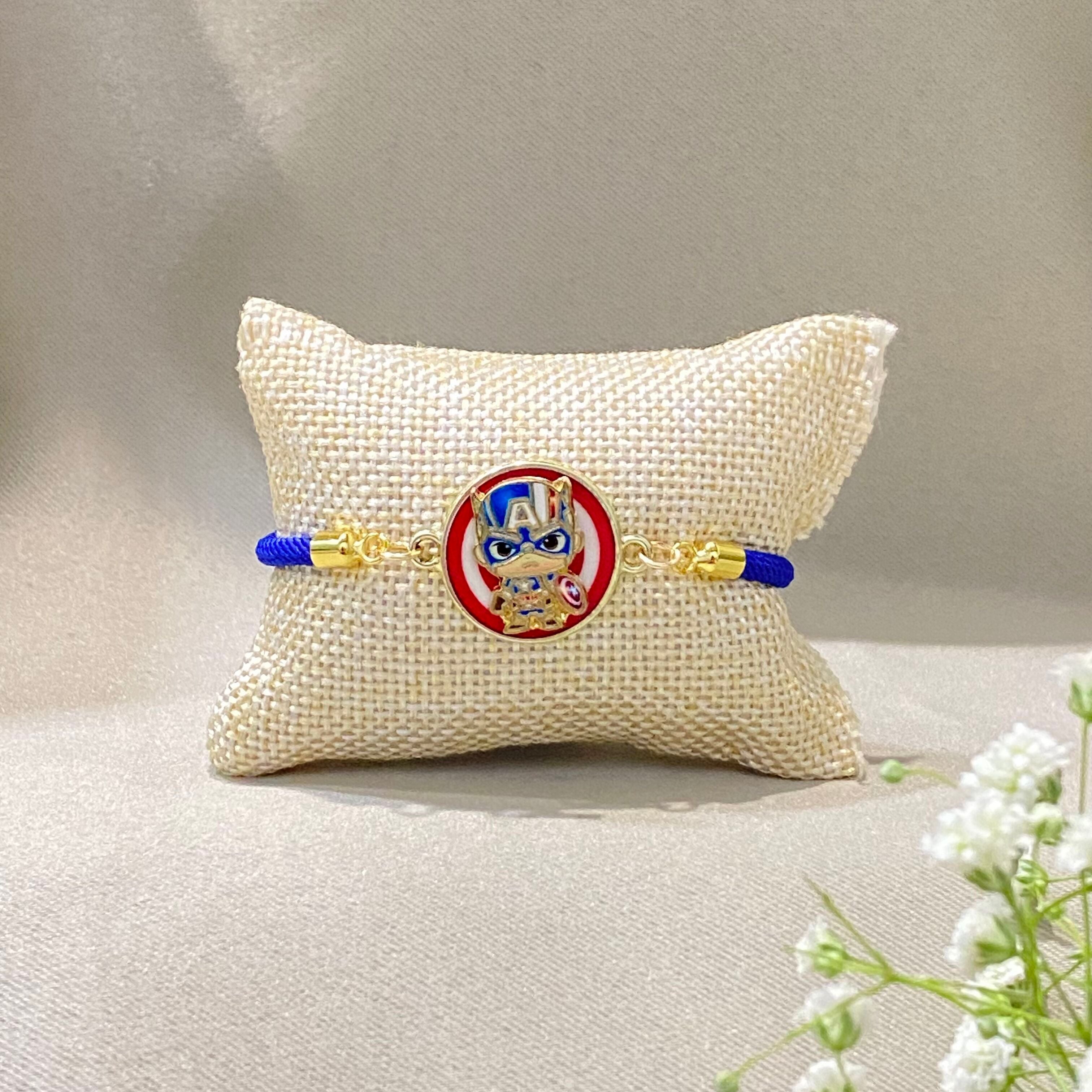 Personalized Captain America Metal Rakhi