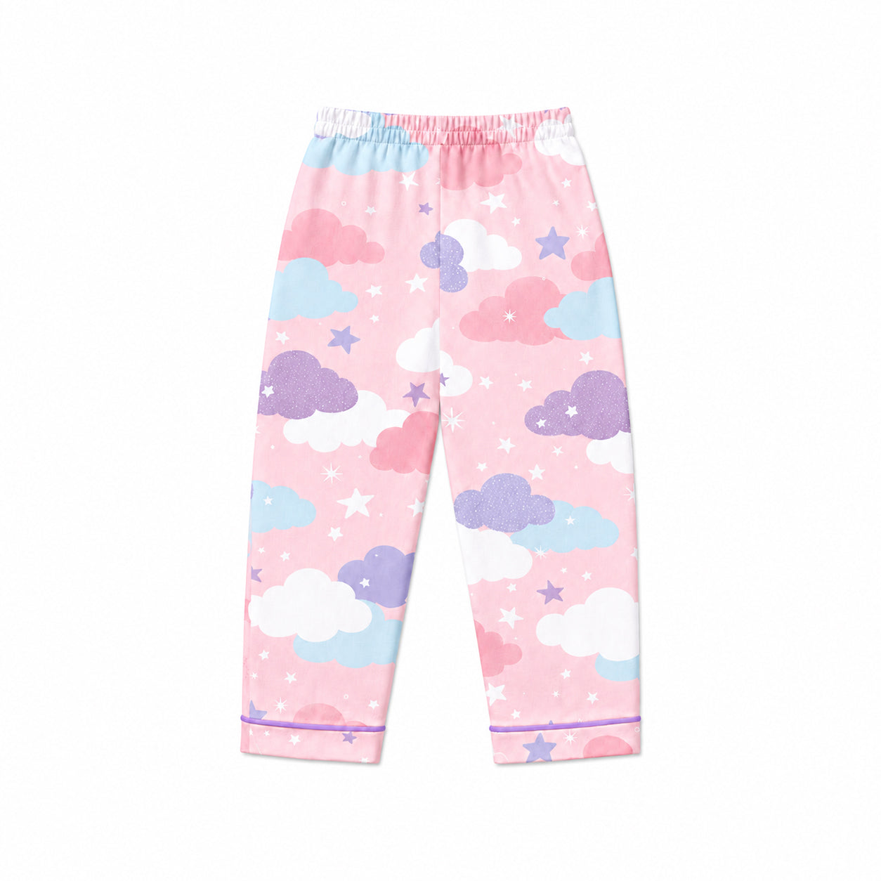 Pink Sky cotton pajama with elastic waistband for kids