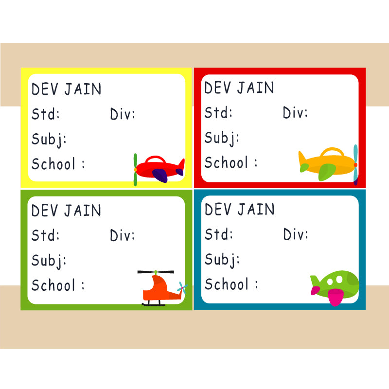 Personalised School Book Labels - Pack of 36