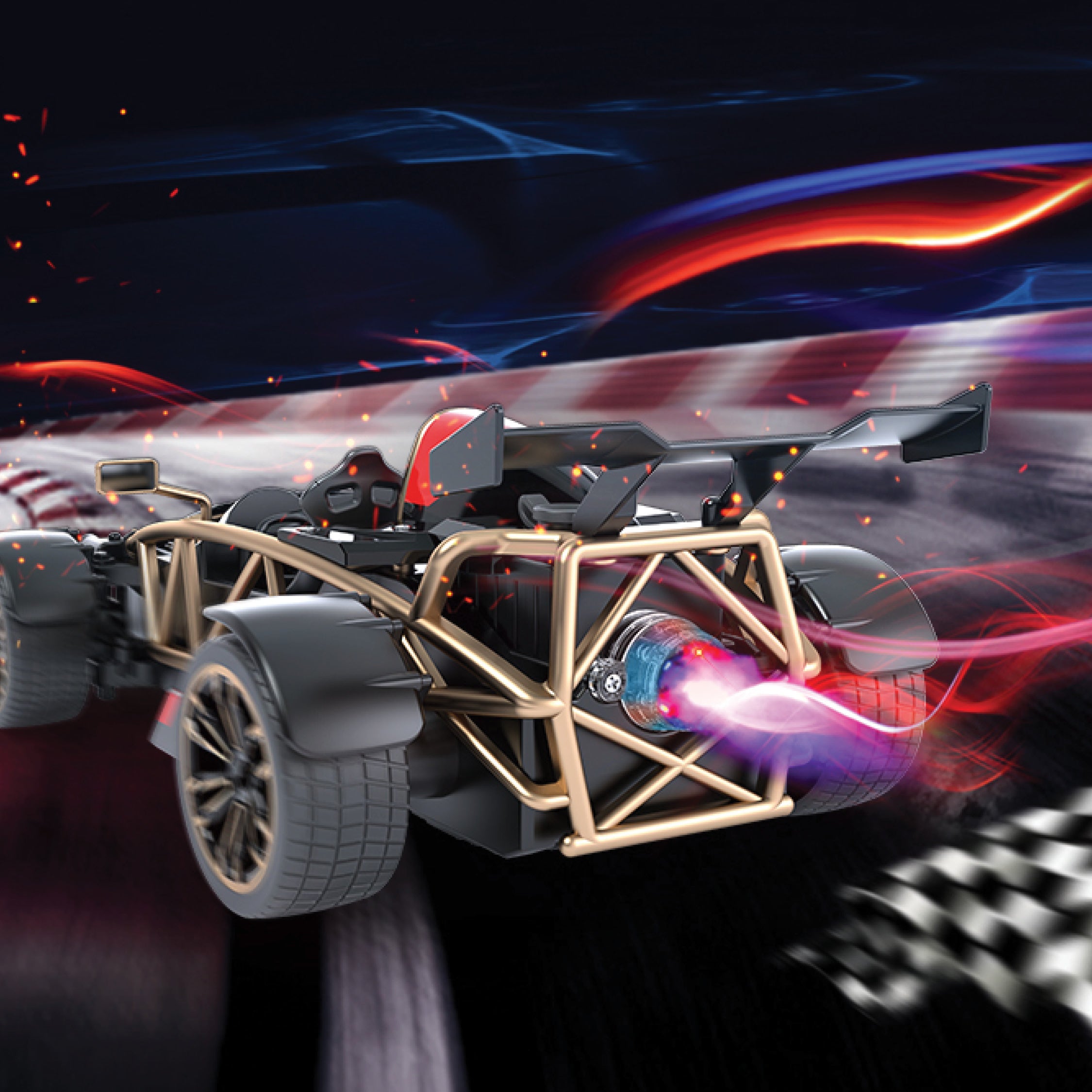 Playzu Remote control - RC Die Cast Car - Mist Spray Racing Car F1, 1:12 Scale 2.4 GHz