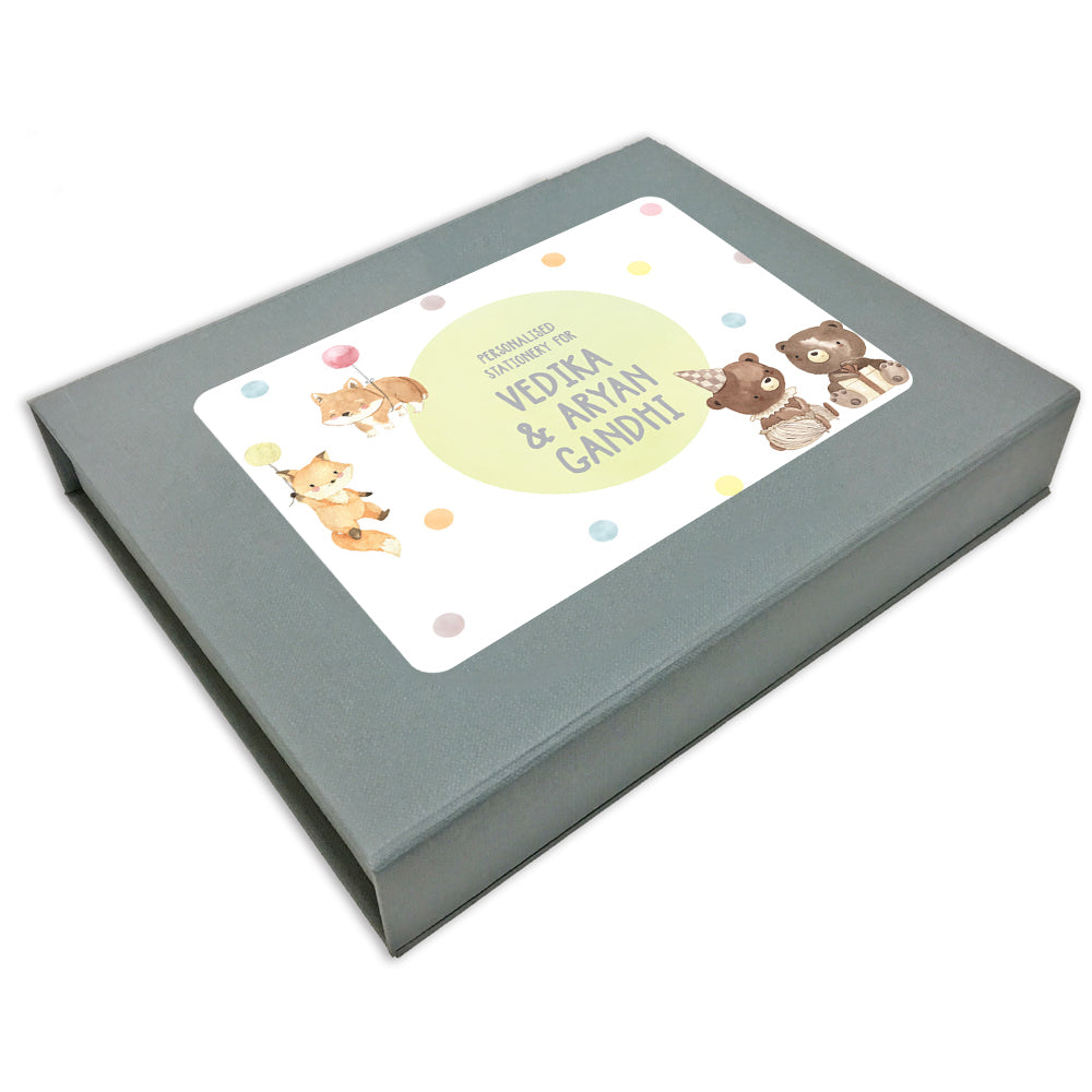 Personalised Stationery Gift Set - Set of 24 or 48 <br> WallPaperScissor x My Baby Babbles Exclusive