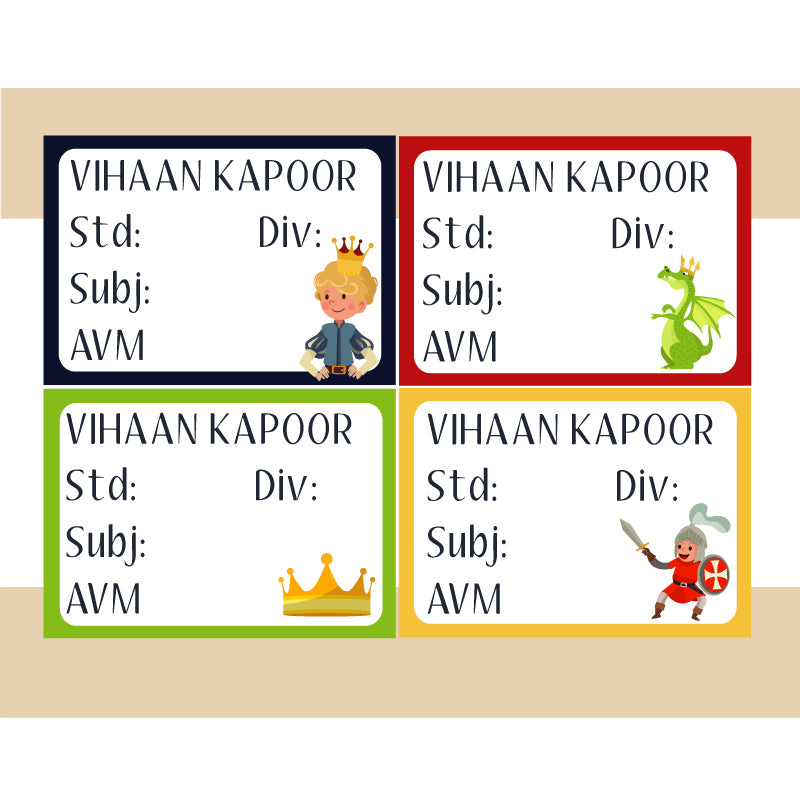 Personalised School Book Labels - Pack of 36