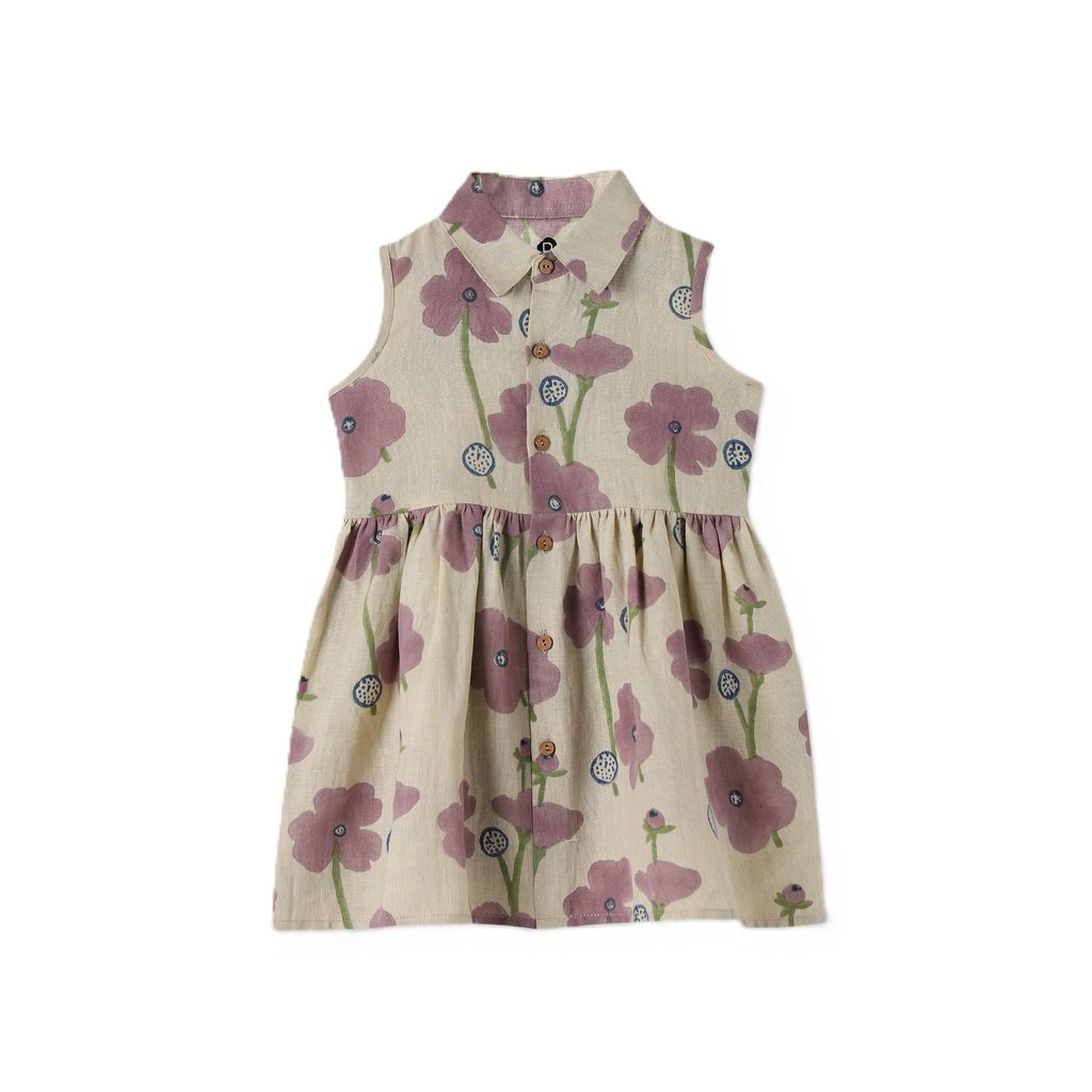 Cotton Linen Dress | Hand-Block Printed
