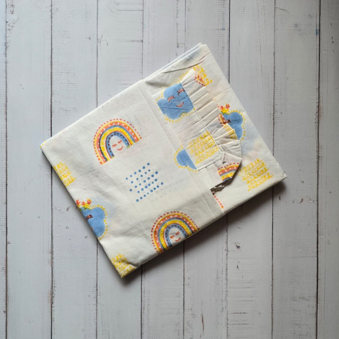 Gudgoodie Flat Crib Bedsheet - 100% Cotton Percale - Rainbow Dreams