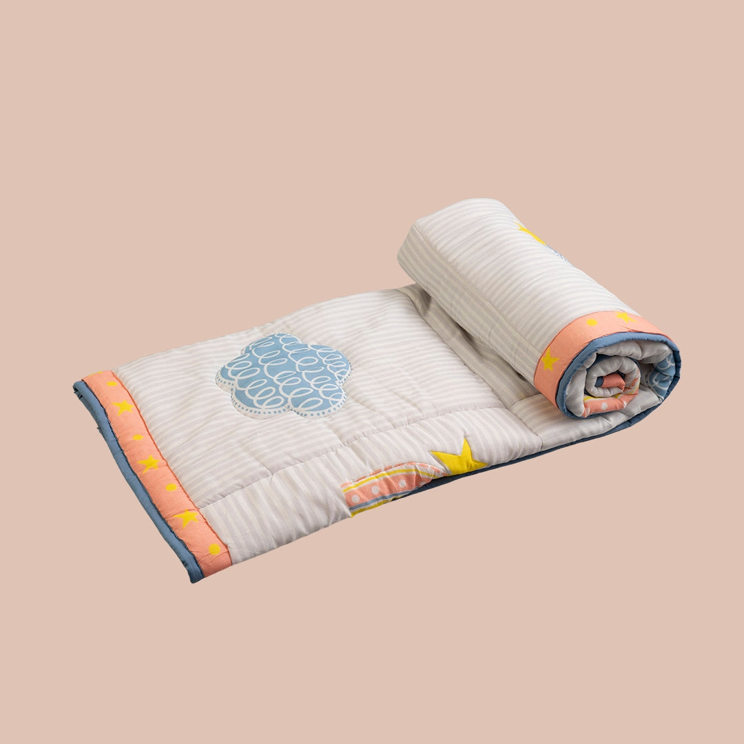 Gudgoodie Cotton Muslin Baby Quilt  - Rainbow Dreams