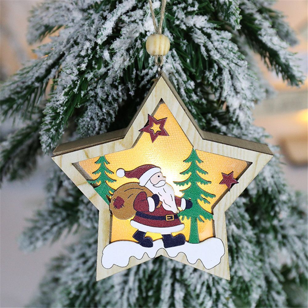 Shimmer Starry Ornament- Happy Santa