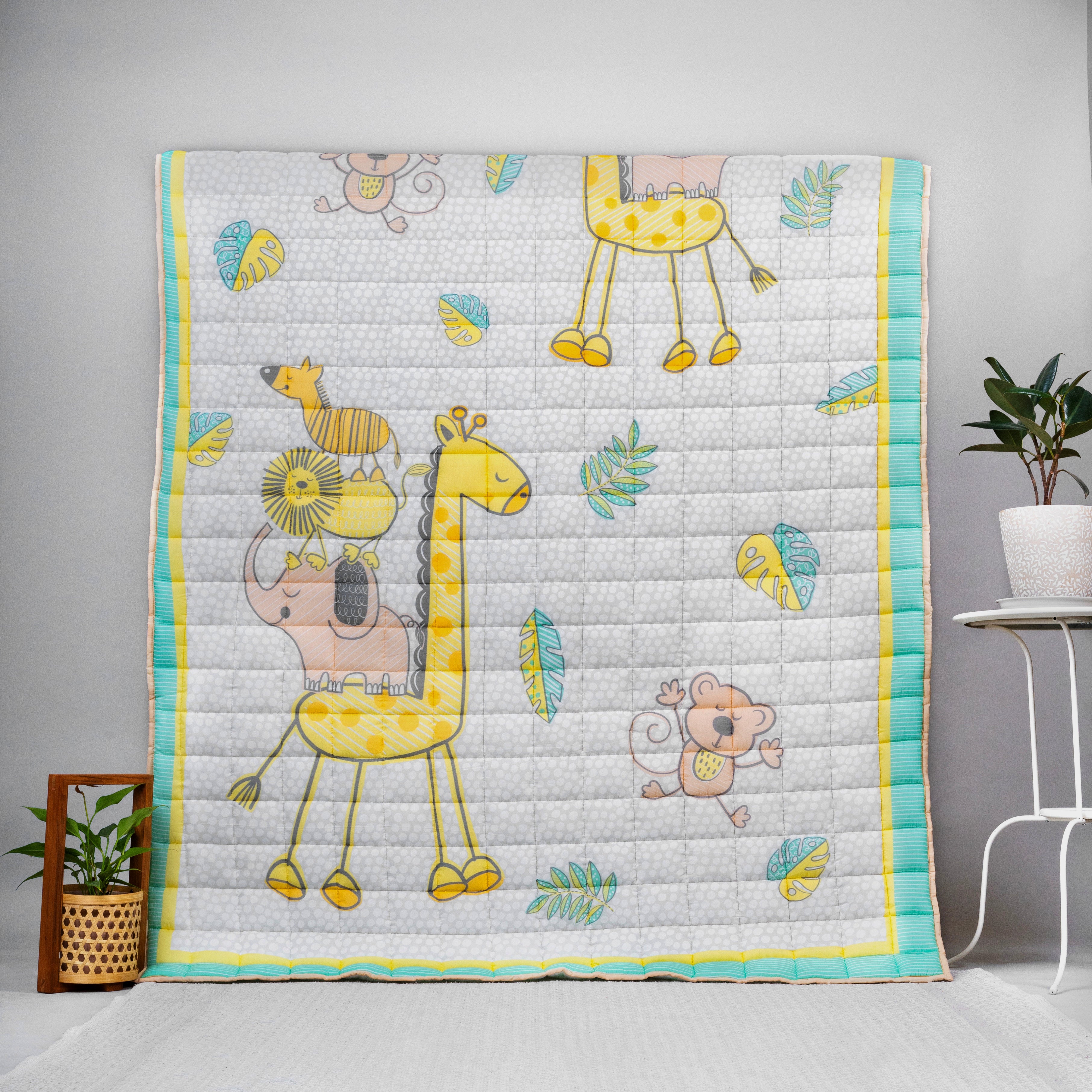 Gudgoodie Cotton Muslin Baby Quilt  - Jungle Safari