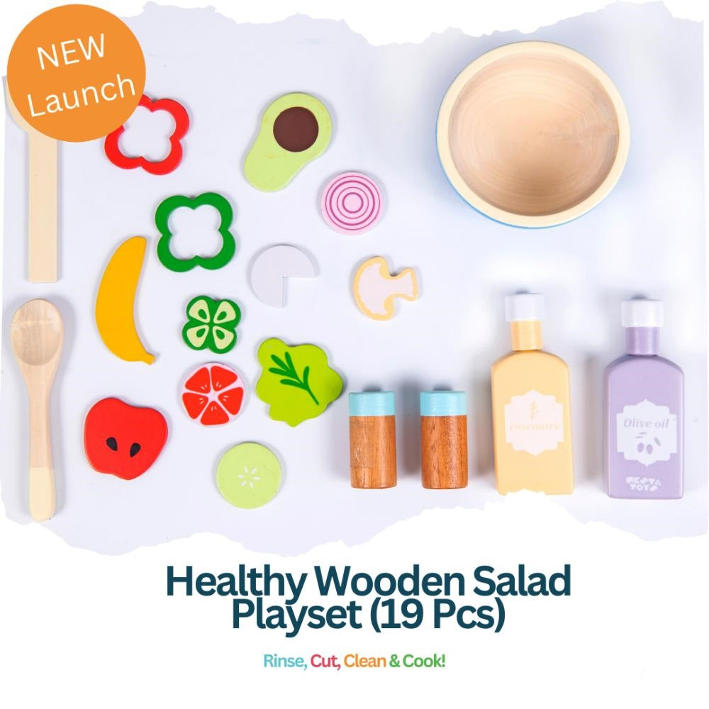 Wooden Healthy Salad Playset (19 Pcs)