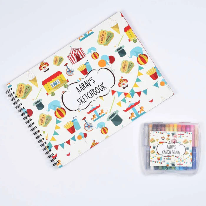 Sketch Books With Personalized Crayons