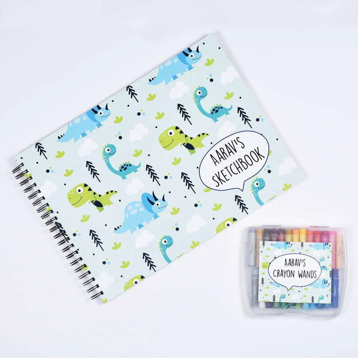 Sketch Books With Personalized Crayons