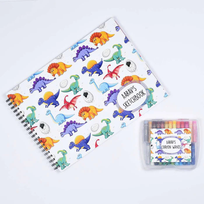 Sketch Books With Personalized Crayons