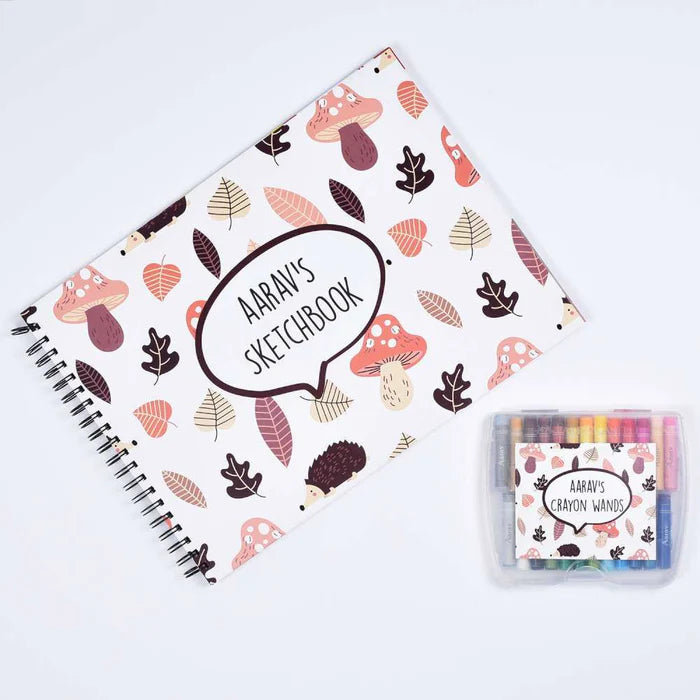Sketch Books With Personalized Crayons