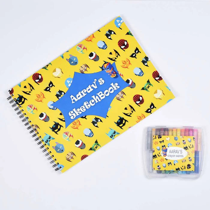 Sketch Books With Personalized Crayons