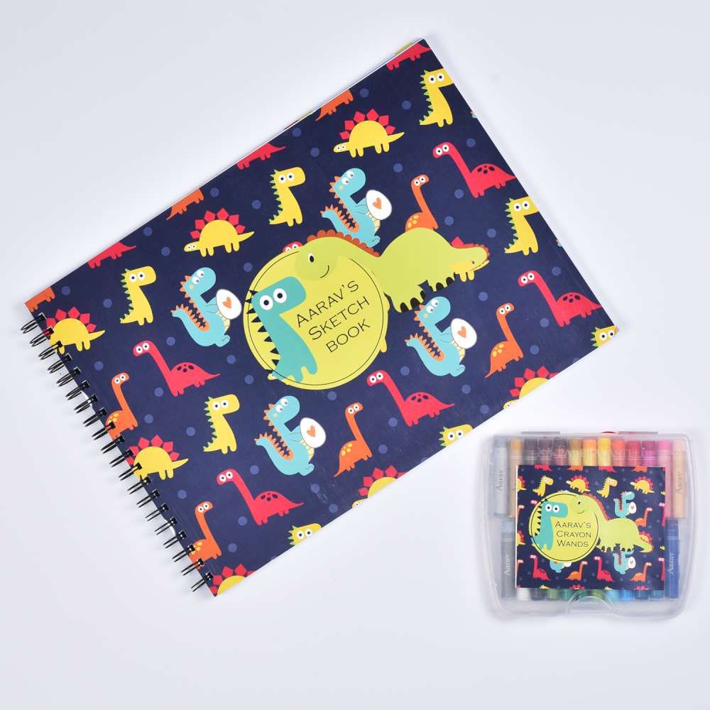 Sketch Books With Personalized Crayons
