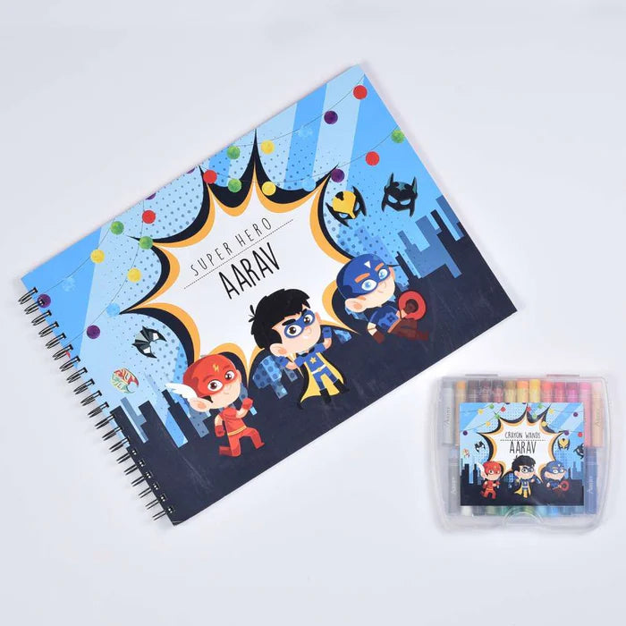 Sketch Books With Personalized Crayons