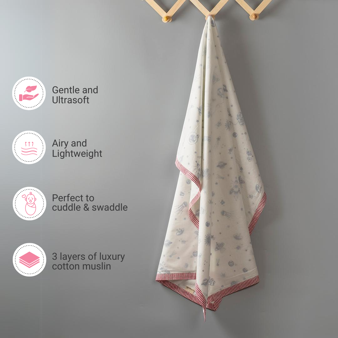 Gudgoodie Kids Cotton Muslin Dohar - Ultrasoft & Breathable  4-10 years