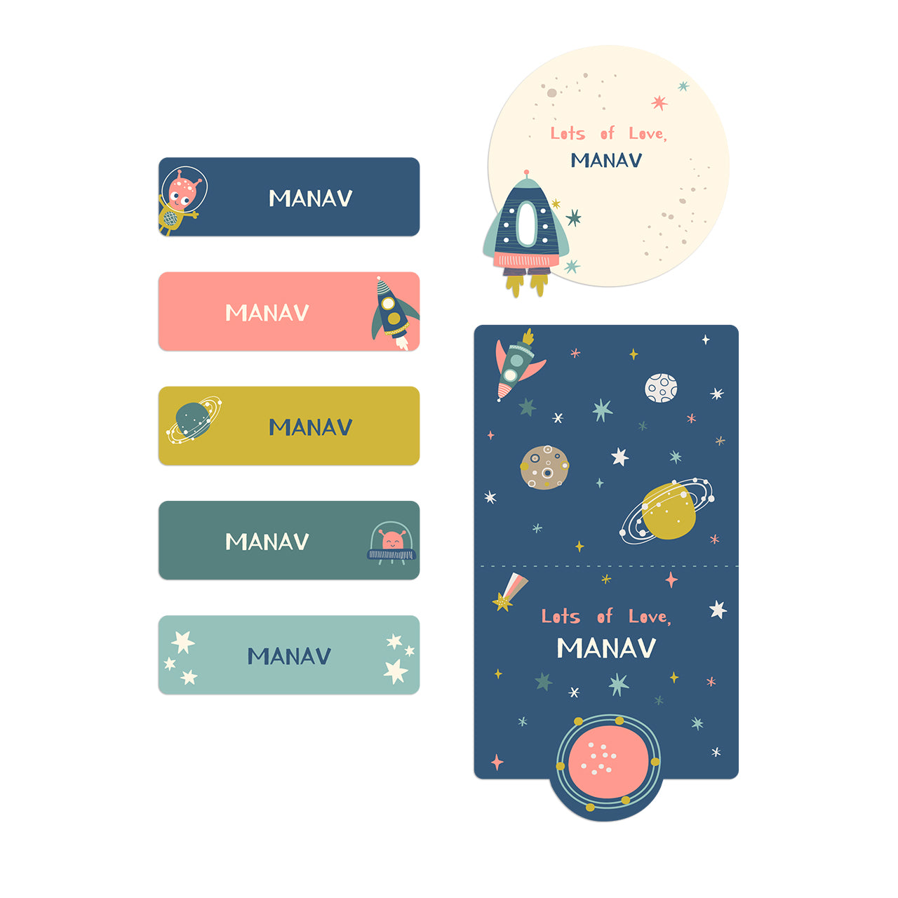 Name Labels / Gift Stickers - Space Explorer