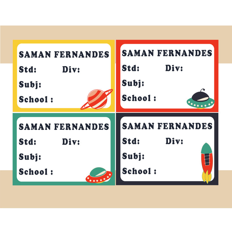 Personalised School Book Labels - Pack of 36