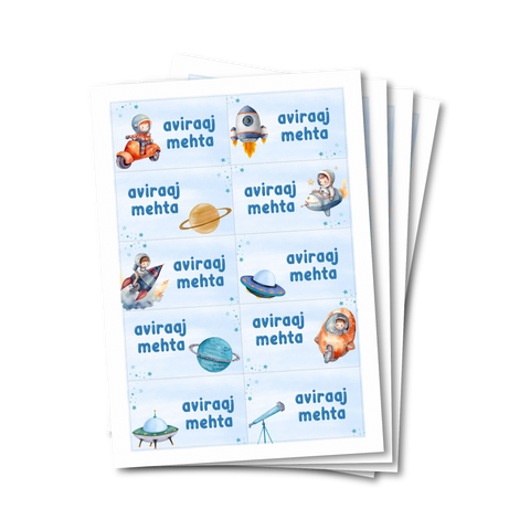 Waterproof Labels - Space (Set Of 40)