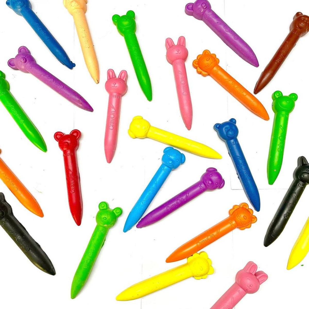 Animal Stick Crayons - Marbled / Plain Set of 6 / 12