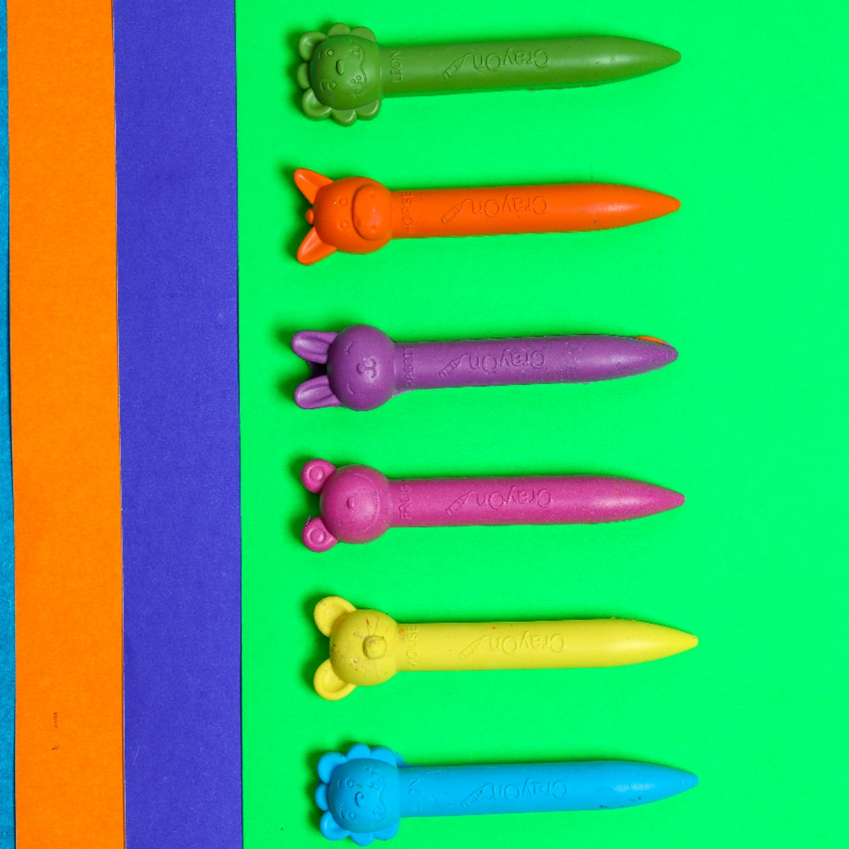 Animal Stick Crayons - Marbled / Plain Set of 6 / 12