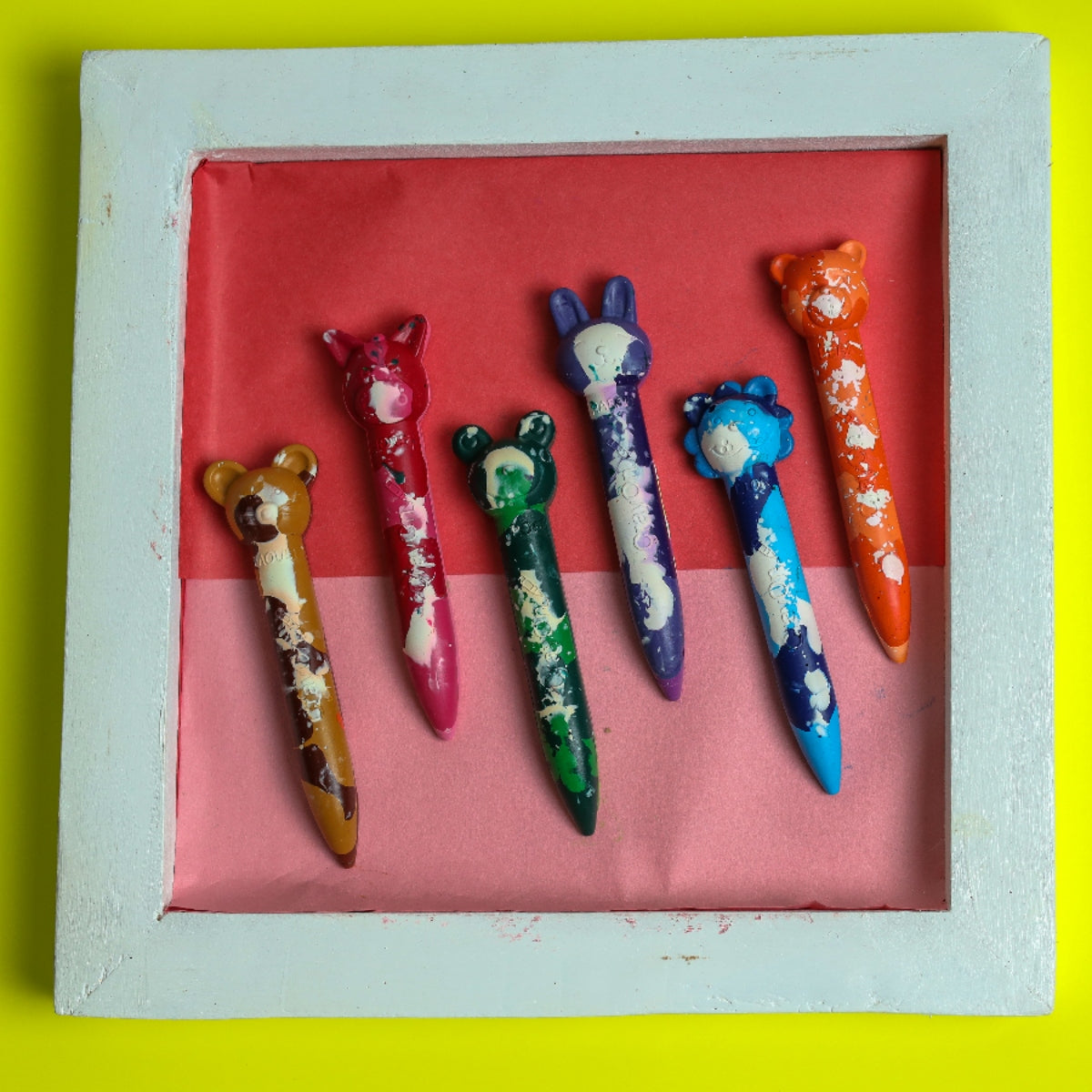 Animal Stick Crayons - Marbled / Plain Set of 6 / 12