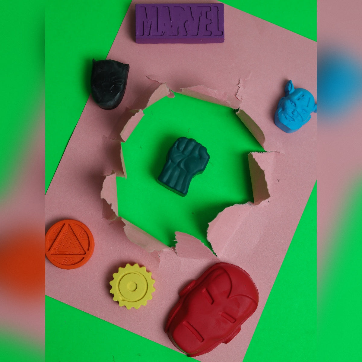 Super Hero Crayons Set Of 6