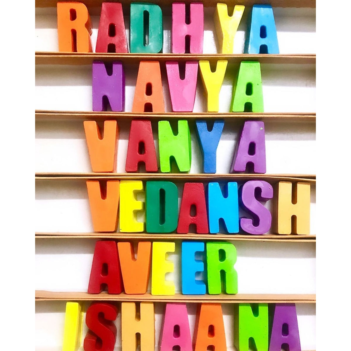 Personalized Solid Color Name Crayons for Kids (3–10 Years) | Per Letter