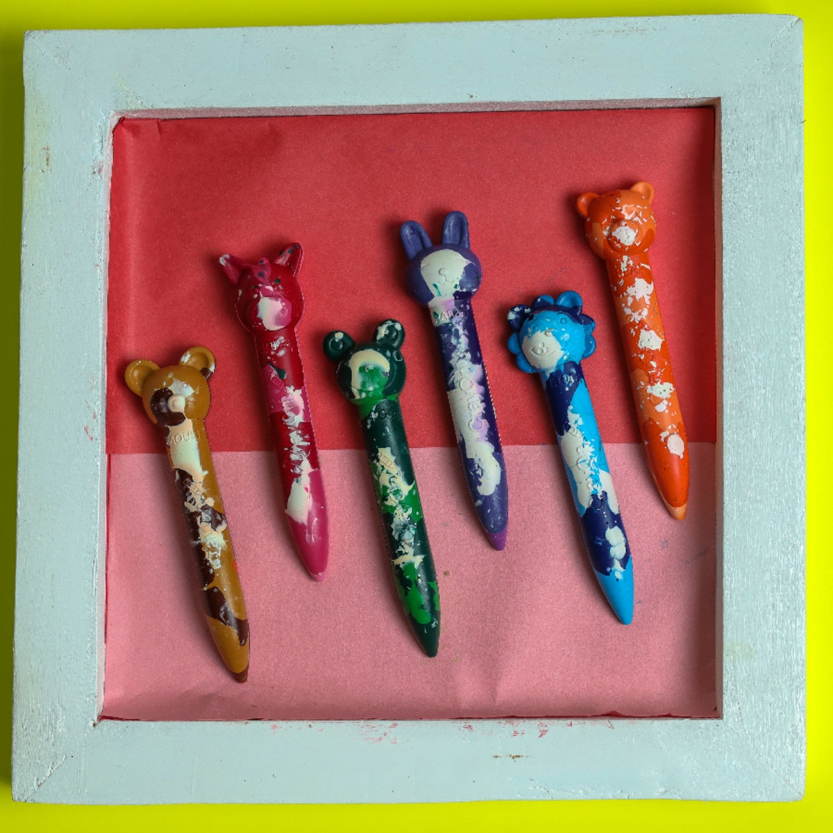 Animal Stick Crayons - Marbled / Plain Set of 6 / 12