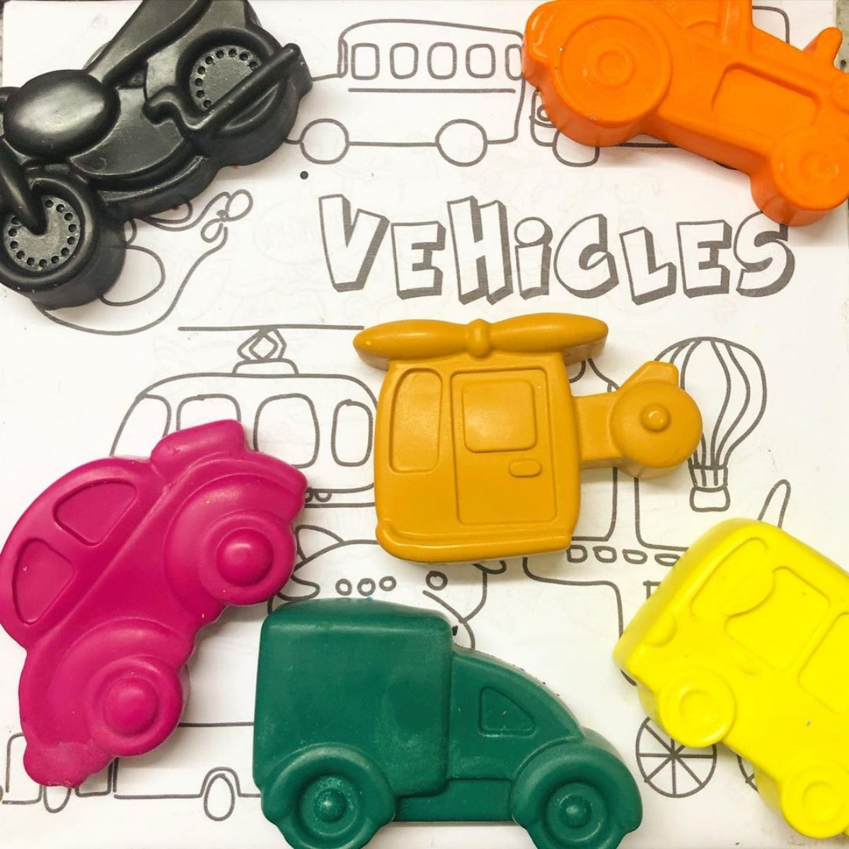 Jumbo Vehicles Set Of 6 Crayons