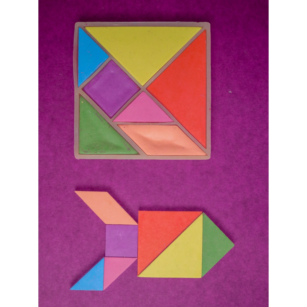 Tangram Set Of 7 Crayons