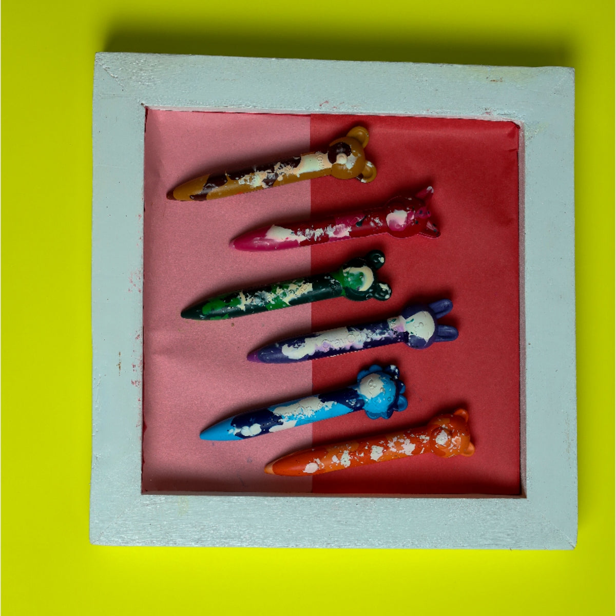 Animal Stick Crayons - Marbled / Plain Set of 6 / 12