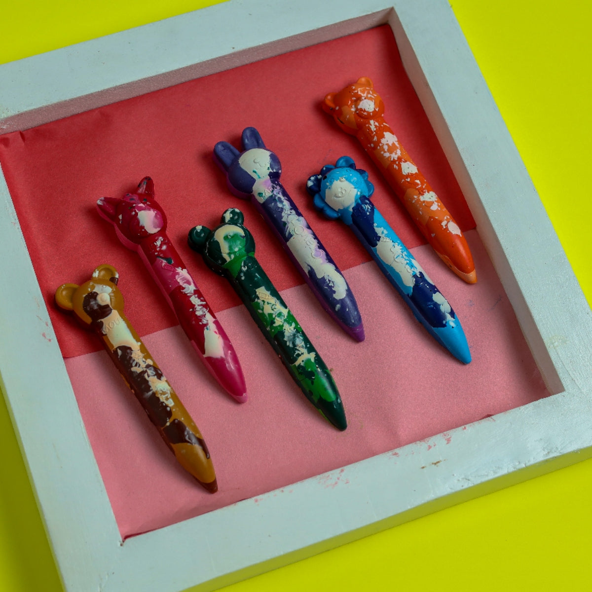 Animal Stick Crayons - Marbled / Plain Set of 6 / 12