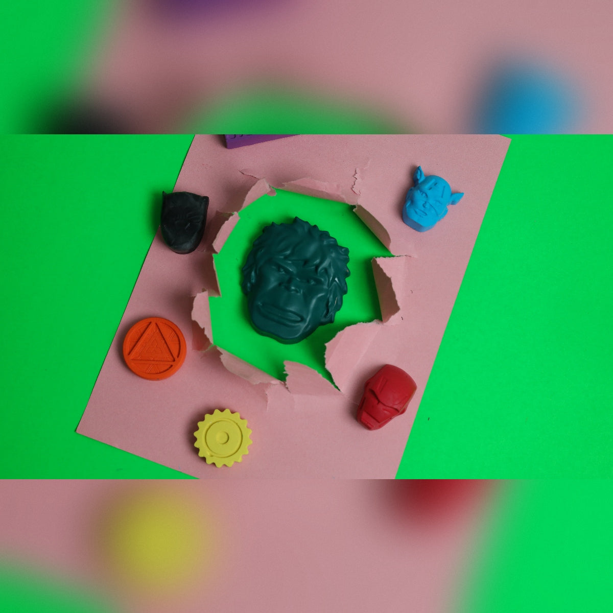 Super Hero Crayons Set Of 6