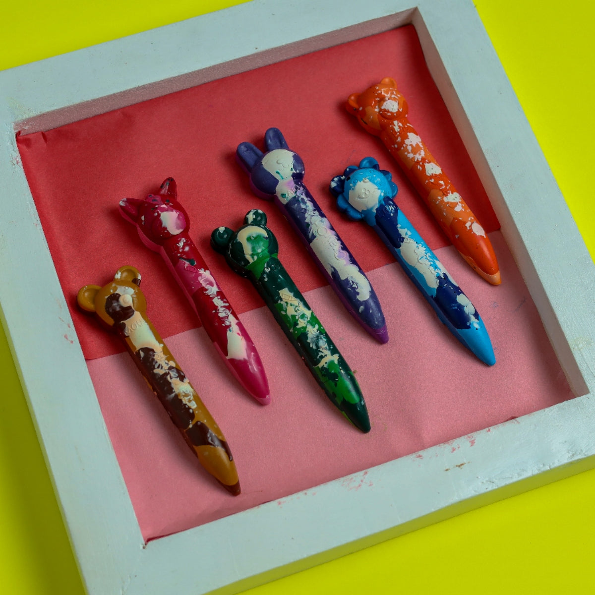 Animal Stick Crayons - Marbled / Plain Set of 6 / 12