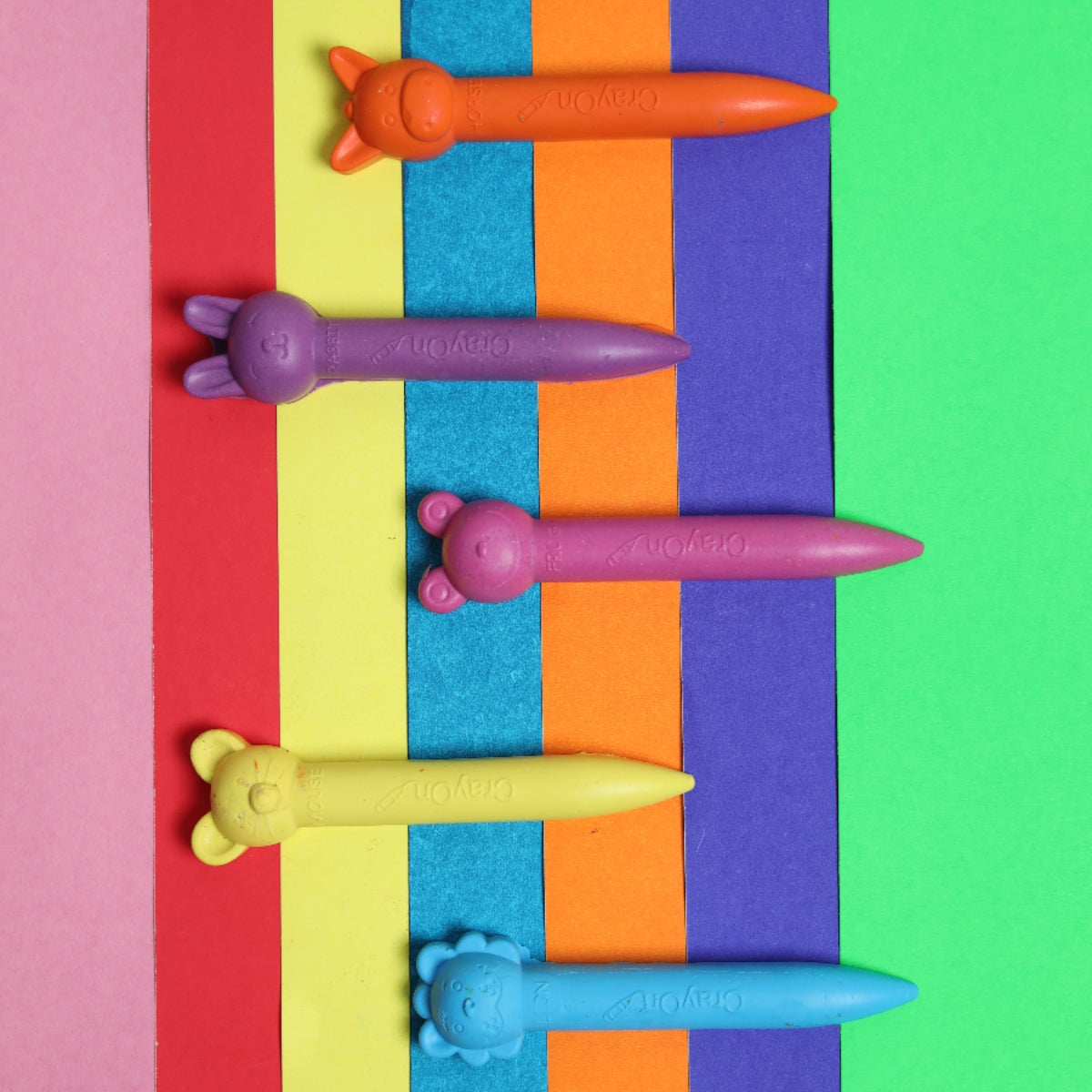 Animal Stick Crayons - Marbled / Plain Set of 6 / 12