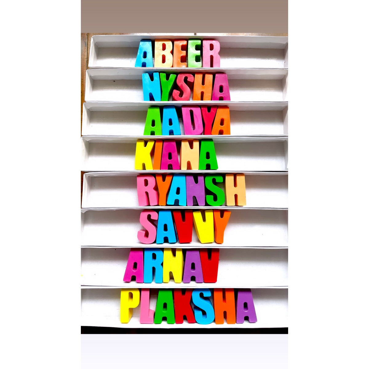 Personalized Solid Color Name Crayons for Kids (3–10 Years) | Per Letter