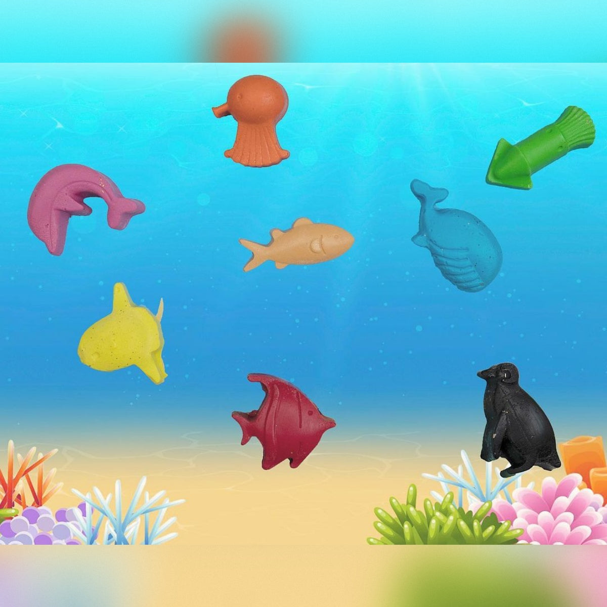 The Under The Sea Set Of 8 Crayons