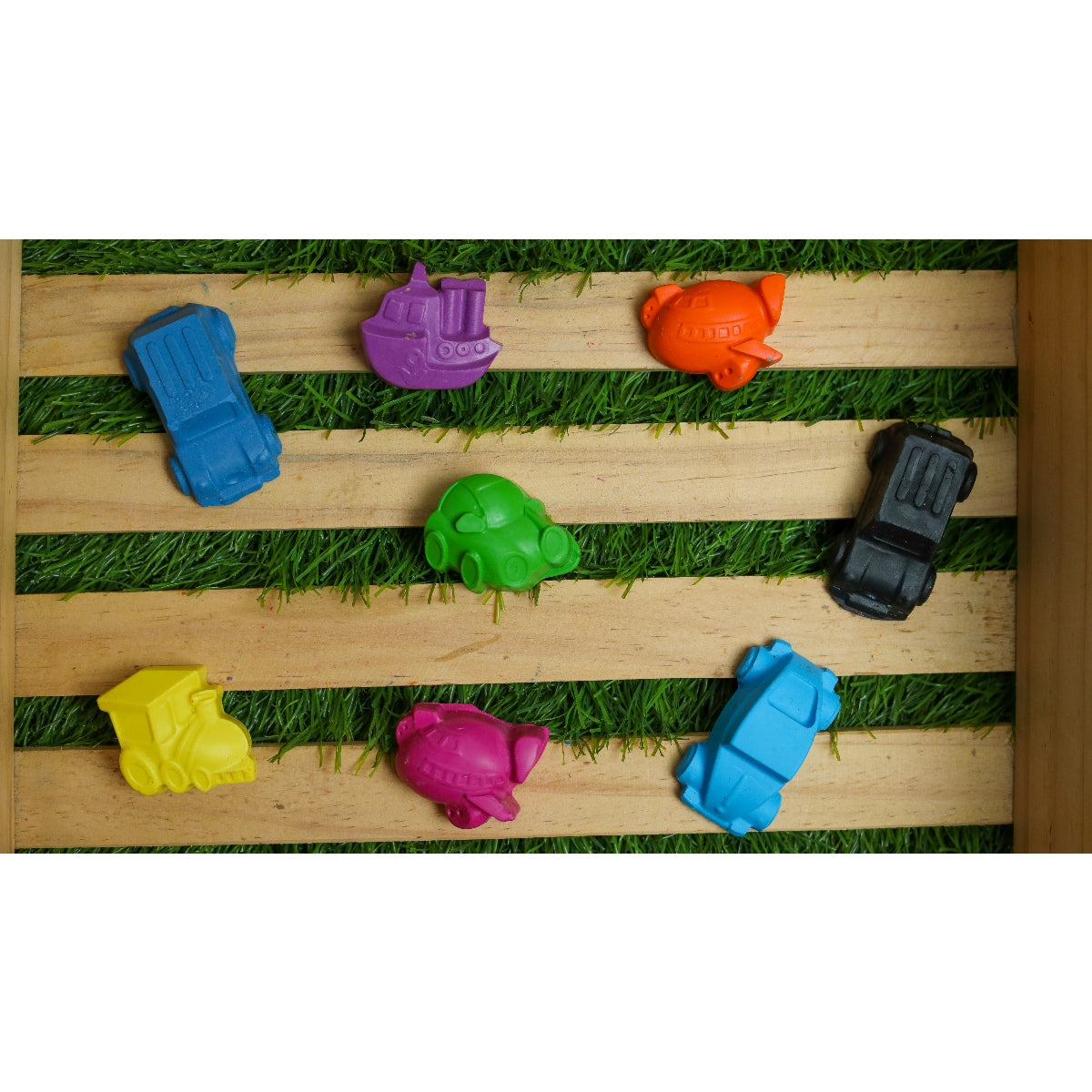 Mini Vehicle Crayon - Set of 8