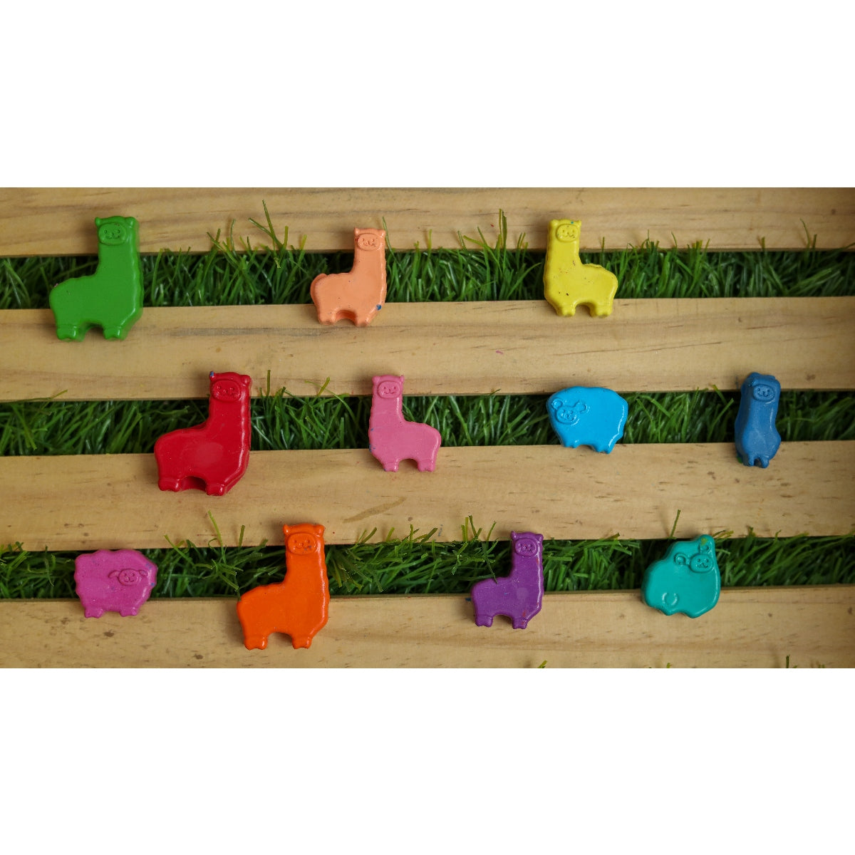 Mini Alpacas and Sheep Set of 8 Crayons