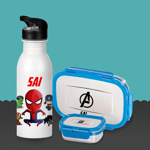 Bottle Tiffin Set - Super Heroes