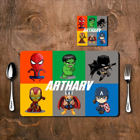 Mat Coaster Set - Superheroes