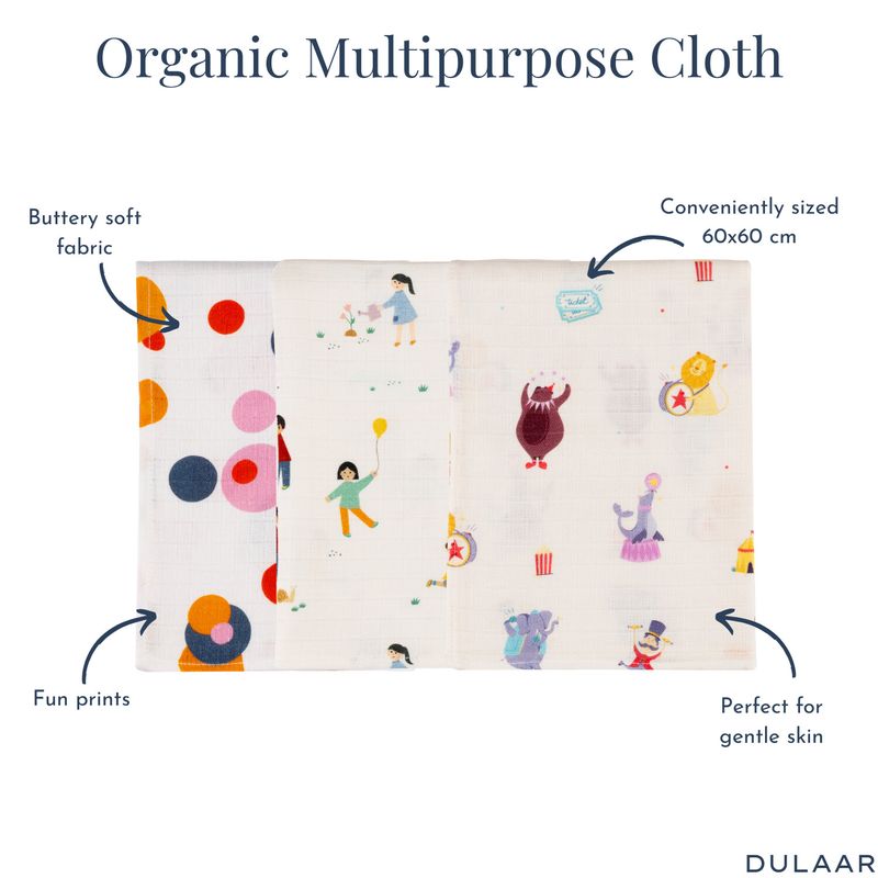 Organic Muslin Burp Cloth-Pack of 3