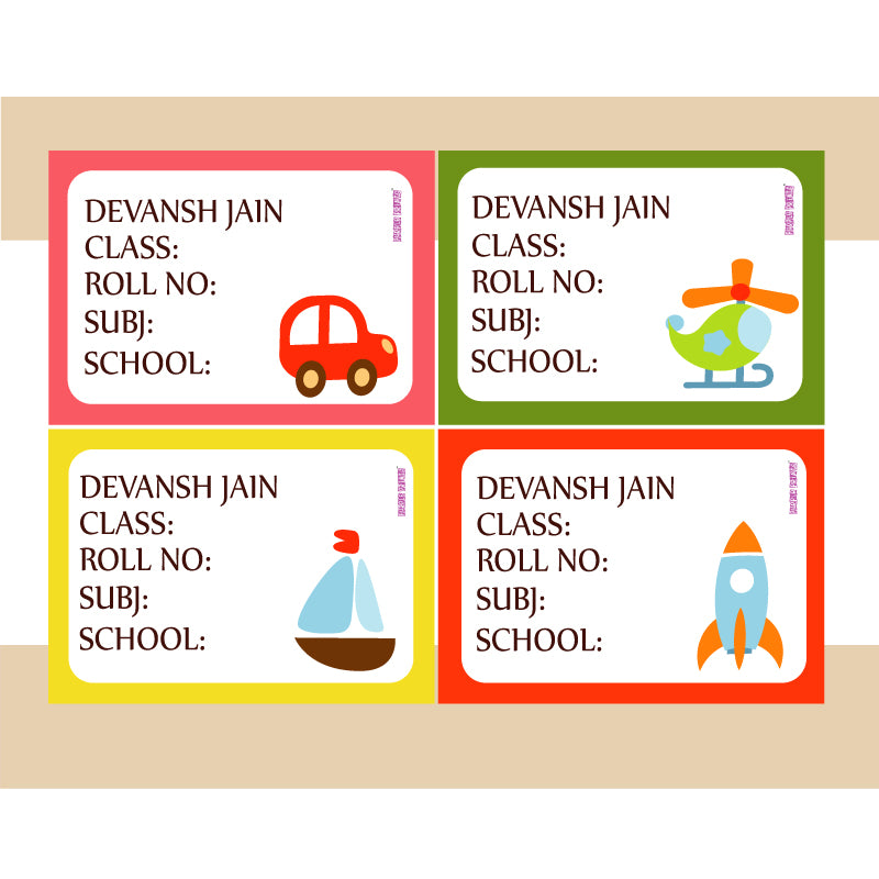 Personalised School Book Labels - Pack of 36
