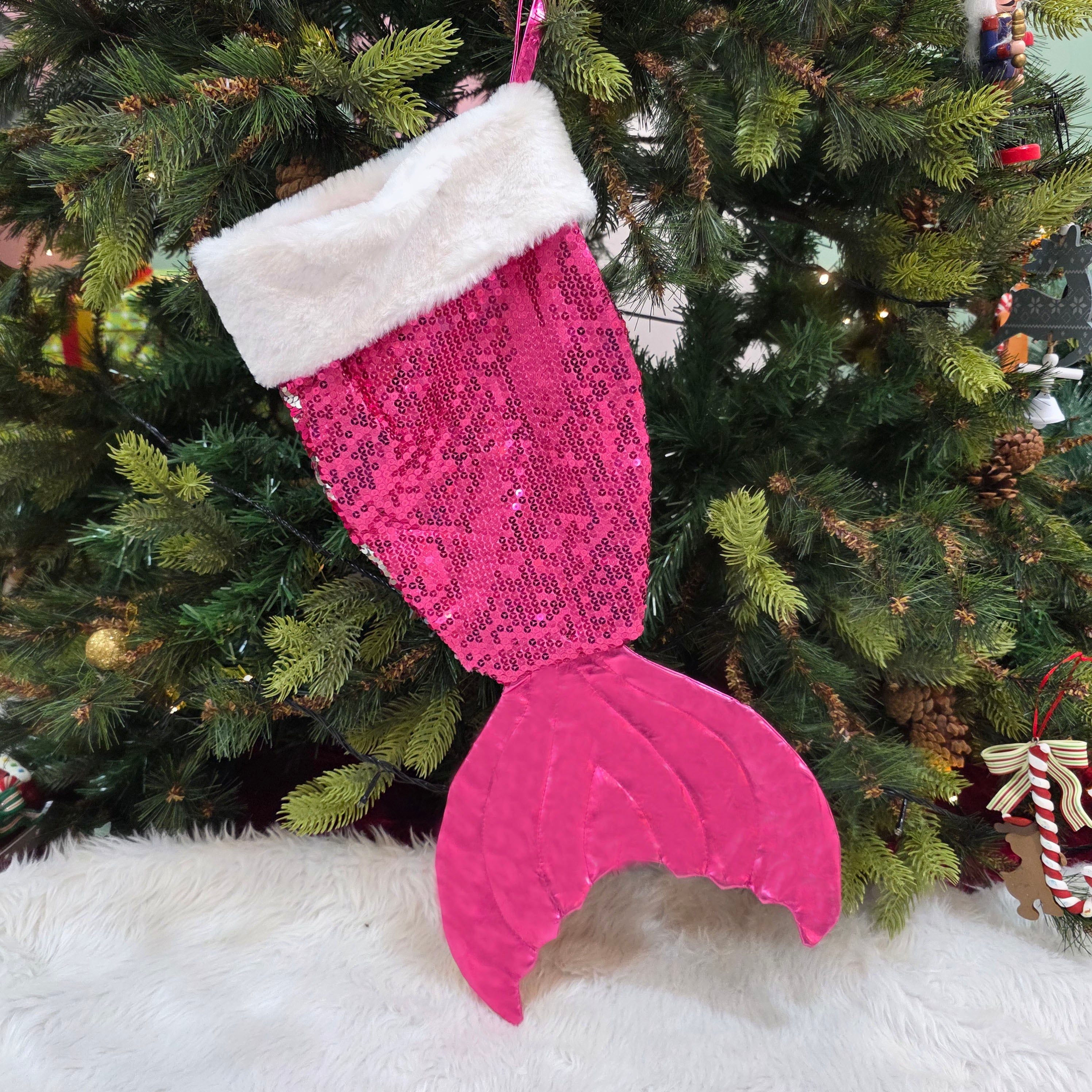Personalised Magical Mermaid Stockings- Hot Pink