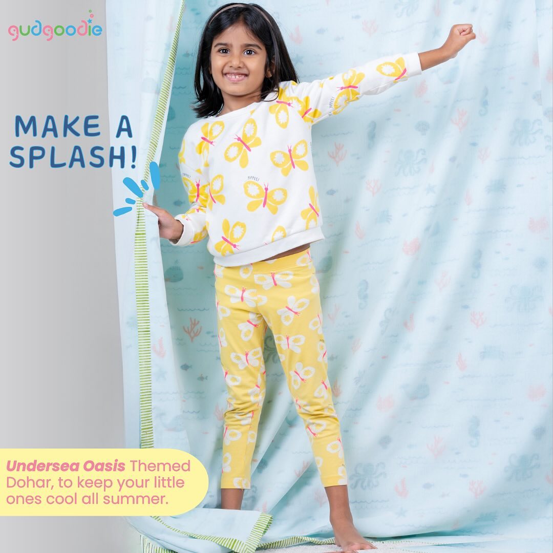 Gudgoodie Kids Cotton Muslin Dohar - Ultrasoft & Breathable - Undersea Oasis