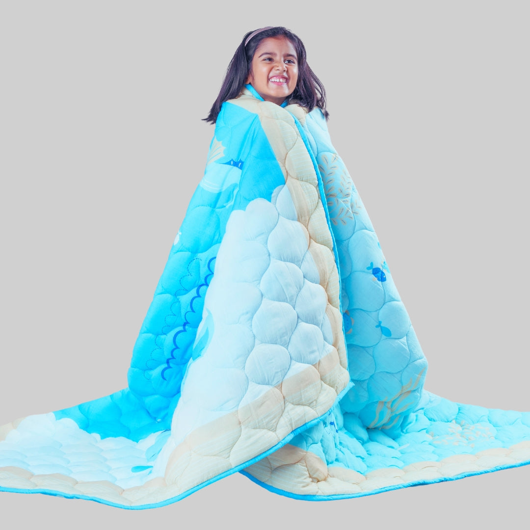 Gudgoodie Cotton Muslin Baby Quilt  - Undersea Oasis